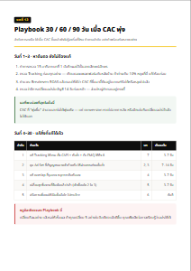 Playbook 30/60/90 วัน